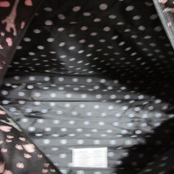 P1259-NWOT Betsey Johnson Paris in Love Canvas Rolling Travel Bag - Picture 9 of 10